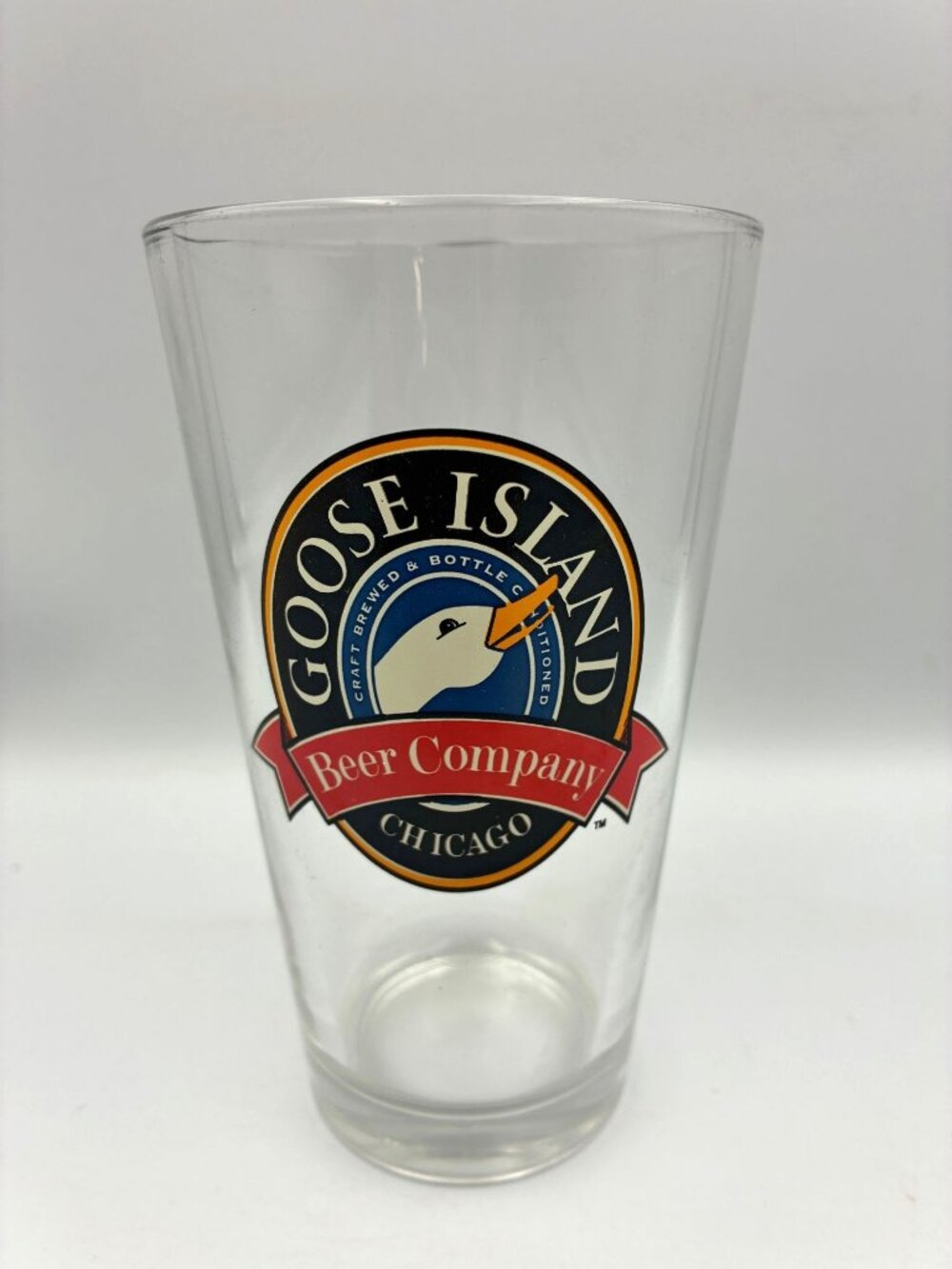 Goose Island Beer Company Logo Pint Glass 16oz Clear Drinking Glassware Barware